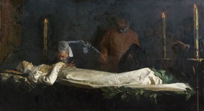 Michał Anioł przy łożu śmierci Vittorii Colonny autorstwa Francesco Jacovacci