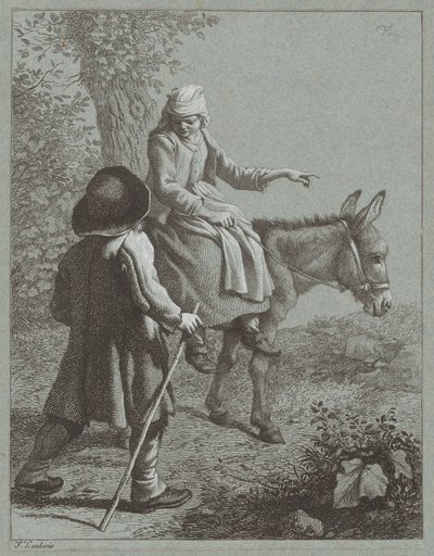 Chłopiec i dziewczynka z osłem, 1764. autorstwa Francesco Londonio