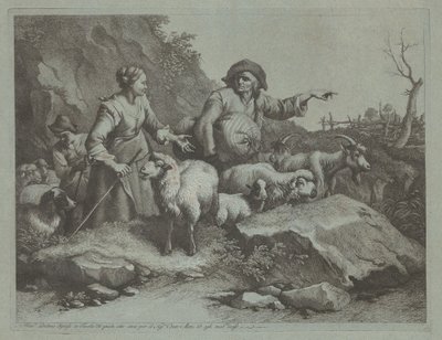 Chłop z workiem i dwiema pasterzami, po 1765 r. autorstwa Francesco Londonio