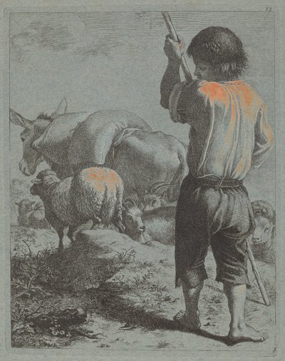 Pasterz z Osłem, Owcą i Kozą, 1759. autorstwa Francesco Londonio