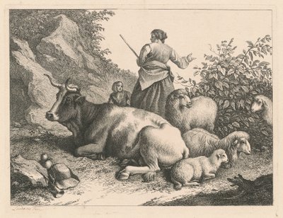 Stojąca pasterka z dzieckiem, po 1776 r. autorstwa Francesco Londonio