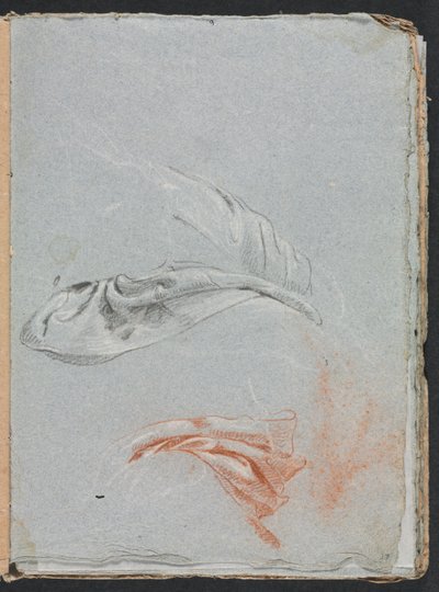 Szkicownik werona: Studia draperii strona 17, 1760. autorstwa Francesco Lorenzi