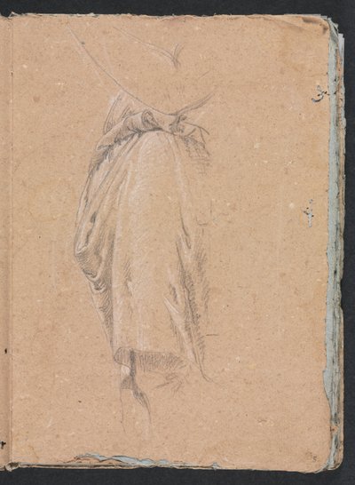 Szkicownik werona: Studium draperii z kolankiem, strona 5, 1760. autorstwa Francesco Lorenzi