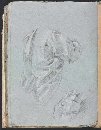 Szkicownik werona: Studium draperii z lewą stroną 86, 1760. autorstwa Francesco Lorenzi