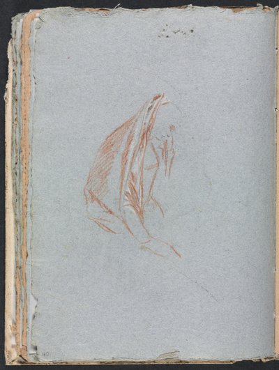 Szkicownik Verona: Postać kobieca w płaszczu strona 40, 1760. autorstwa Francesco Lorenzi