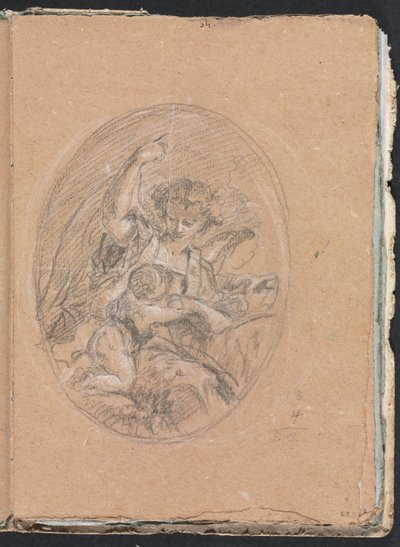 Szkicownik Verona: Figurka z dzieckiem w kółku strona 67, 1760. autorstwa Francesco Lorenzi