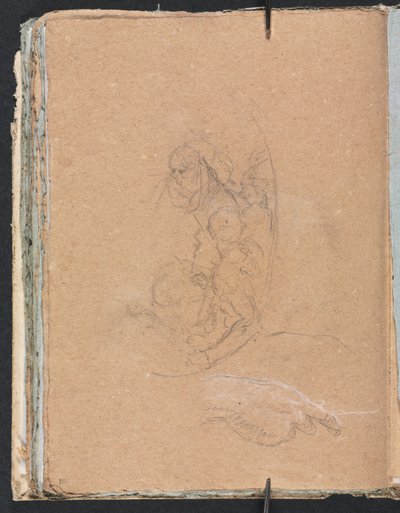 Szkicownik werona: Figurki w kole ze studium strony 70, 1760. autorstwa Francesco Lorenzi