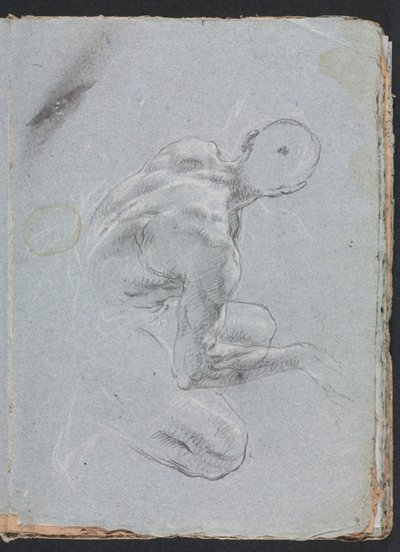 Szkicownik Verona: Akt męski ze strony 9, 1760. autorstwa Francesco Lorenzi