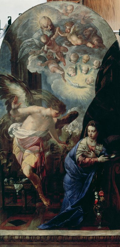 Zwiastowanie, ok. 1657-60 (olej na płótnie) autorstwa Francesco Maffei