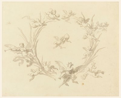 Rysunek, Studium dekoracji freskowej, Pałac Kwirynalski, Rzym, 1815-16 autorstwa Francesco Manno