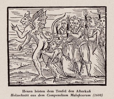 Czarownice całujące odbyt diabła autorstwa Francesco Maria Guazzo