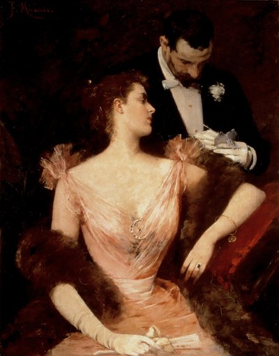 Zaproszenie do walca, około 1894 (olej) autorstwa Francesco Miralles Galaup