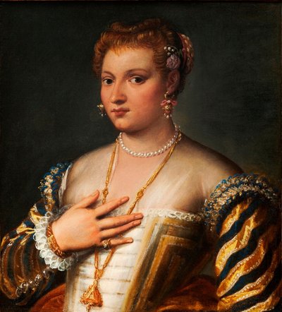 Portret młodej wenecjanki (olej na płótnie) autorstwa Francesco Montemezzano