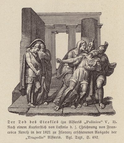 Śmierć Eteoklesa (rycina) autorstwa Francesco Nenci
