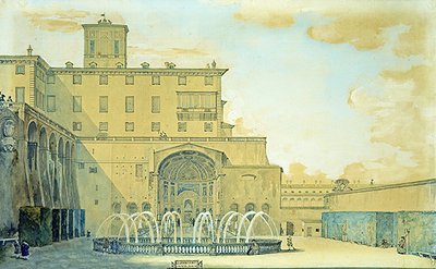 Widok na Rzym (akwarela na papierze) autorstwa Francesco Panini