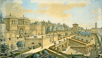 Widok na Rzym (akwarela na papierze) autorstwa Francesco Panini