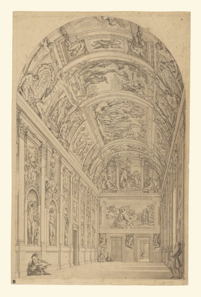 Widok na Galerię Farnese, Rzym autorstwa Francesco Panini