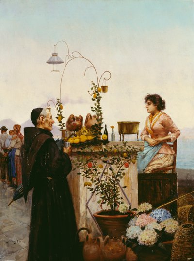 Sprzedawca napojów, Francesco Paolo Diodati (1864-1940), olej na płótnie, 68x51 cm autorstwa Francesco Paolo Diodati