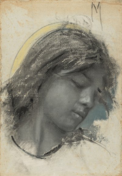 Głowa anioła (recto); głowa kobiety (verso) autorstwa Francesco Paolo Michetti