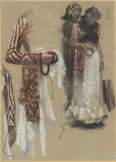 Południowowłoska kobieta ubrana do kościoła autorstwa Francesco Paolo Michetti