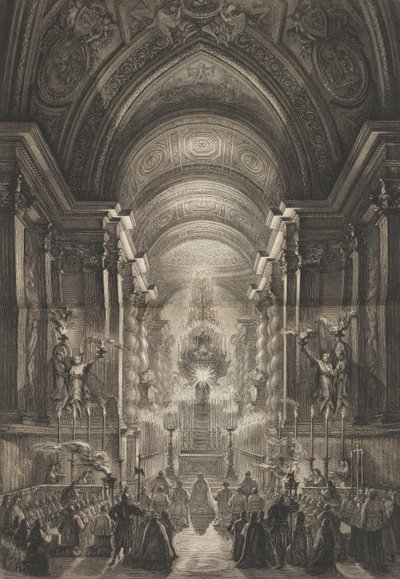 Ceremonia odbyła się w Cappella Paolina, Watykan, 1787. autorstwa Francesco Piranesi