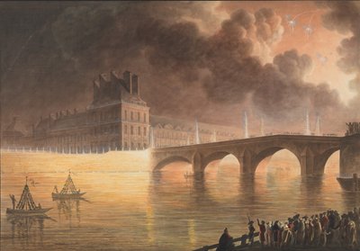 Święto Pokoju Generalnego wygłoszone w Paryżu dnia 18 Brumaire. Most Królewski, 1801-2 autorstwa Francesco Piranesi