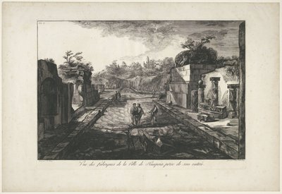 Gezicht op ruiny Pompei Widok fabryk miasta Pompei z wejścia (tytuł na obiekcie) autorstwa Francesco Piranesi