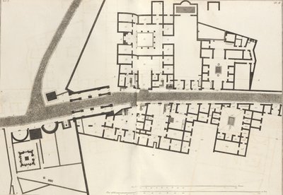 Duży plan wjazdu do miasta Pompeje i otaczających go budynków z Ant..., 1804 r. autorstwa Francesco Piranesi