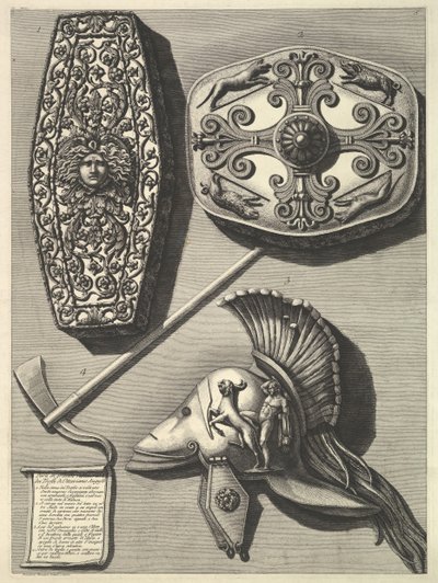 Części w dużym odrestaurowanym Trofei de Ottaviano Augusto Odrestaurowany detal Tro ..., ca. 1753. autorstwa Francesco Piranesi