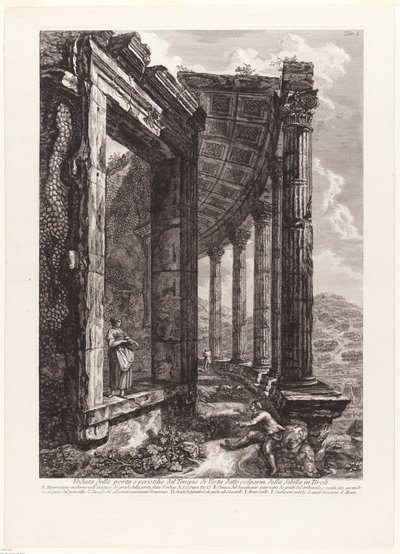 Widok na drzwi i perystyl świątyni Westa autorstwa Francesco Piranesi
