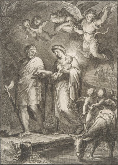 Ucieczka do Egiptu, 1700-. autorstwa Francesco Polanzani