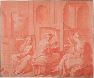 Alcytoe und ihre Schwestern autorstwa Francesco Primaticcio