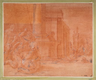 Odysseus bekämpft den Bettler Irus autorstwa Francesco Primaticcio