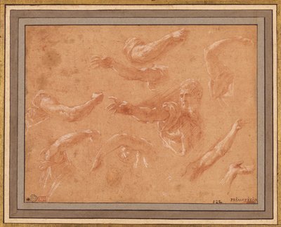 Studie von Gottvater mit Engeln autorstwa Francesco Primaticcio