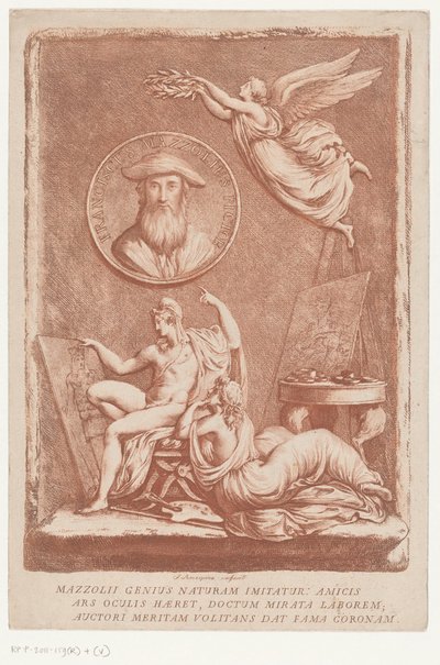 Alegoria artysty Francesco Mazzoli, znanego jako Parmigianino autorstwa Francesco Rosaspina