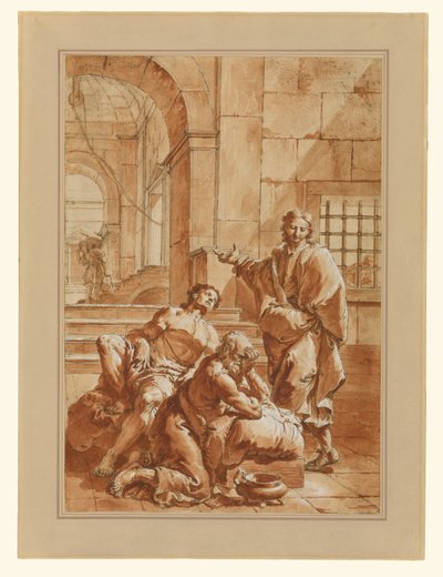 Józef interpretujący sny swoich współwięźniów autorstwa Francesco Salvator Fontebasso