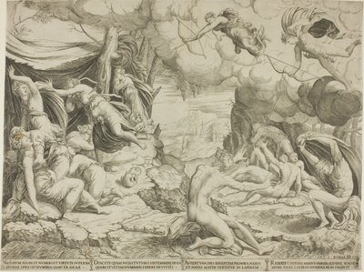 Śmierć dzieci Niobe autorstwa Francesco Salviati