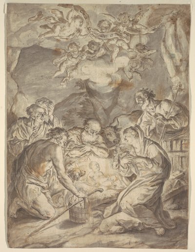 Adoracja pasterzy autorstwa Francesco Saverio Mergolo