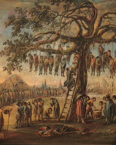 „Nieszczęście wojny: wisielcy” Francesco Simonini, detal autorstwa Francesco Simonini