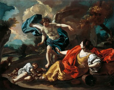 Hagar i Izmael, Francesco de Mura (1696-1782), olej na płótnie, 73x98 cm autorstwa Francesco Solimena