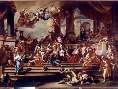 Heliodore (Heliodoros) Polowanie na świątynię przez anioły Obraz Francesco Solimena dit l
