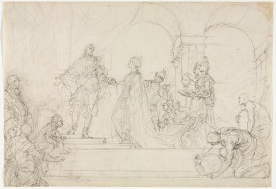 Spotkanie Salomona i królowej Saby. autorstwa Francesco Solimena