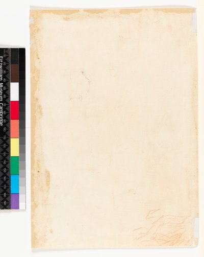 Recto: Arkusz do nauki. Verso: Drobne gryzmoły atramentem, być może studium draperii? , 1700-1799 autorstwa Francesco Solimena