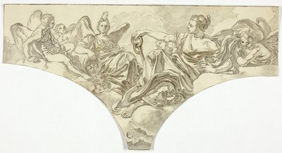 Dekoracja spandrelu z siedzącymi alegorycznymi postaciami Nadziei i Zgody autorstwa Francesco Solimena