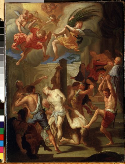 Czterech świętych męczenników. Obraz Francesco Trevisaniego (1656-1746). Olej na płótnie, 50 x 38 cm. Sztuka rzymska, włoski barokowy. Państwowe Muzeum Sztuki M. Ciurlionisa w Kownie (Litwa). autorstwa Francesco Trevisani