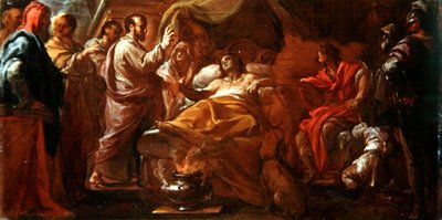 Studium do św. Mateusza wskrzeszającego syna króla Etiopii (olej na płótnie) autorstwa Francesco Trevisani