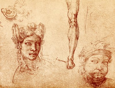 Badania głowy i nóg autorstwa Francesco Ubertini Bacchiacca
