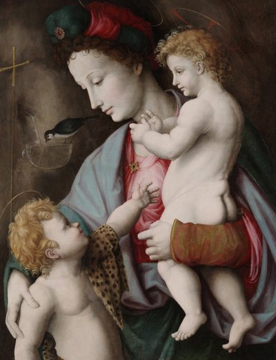 Madonna z Dzieciątkiem ze św. Janem, ok. 1525 (olej na desce) autorstwa Francesco Ubertini Il Bacchiacca