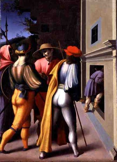 Aresztowanie braci z „Opowieści Giuseppe Ebreo” (tempera na panelu) autorstwa Francesco Ubertini Verdi Bachiacca