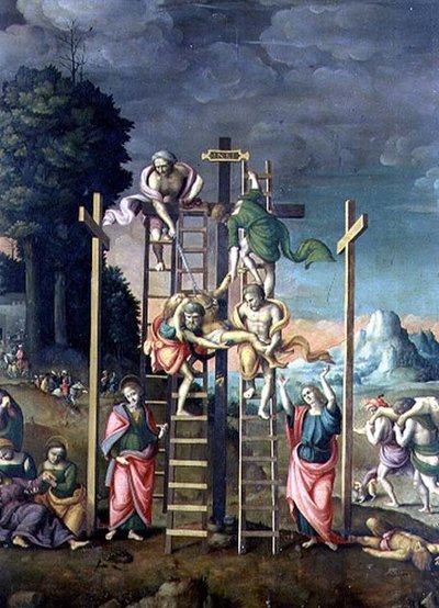 Osadzanie Chrystusa, c.1518 (panel) autorstwa Francesco Ubertini Verdi Bachiacca